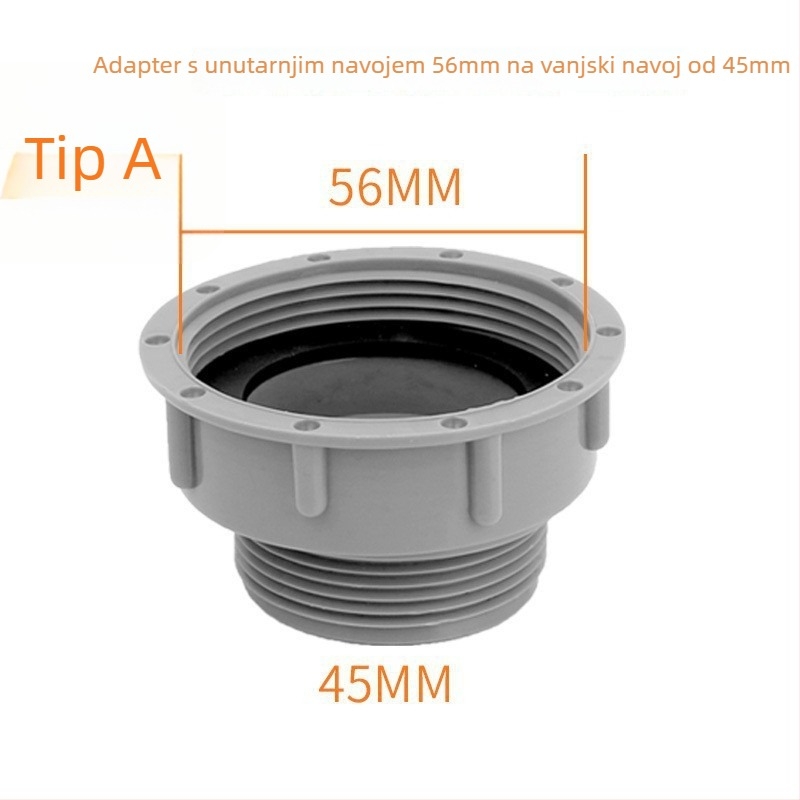 Set odvoda za kuhinjsku sudoper od nehrđajućeg čelika, povlačni tip, moderan minimalistički stil, model: Kitchen Sink Steel Head