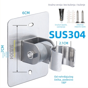 HZ388 nehrđajući čelični nosač za tuš – montaža bez bušenja, podesivi držač za glavicu tuša s funkcijom kiše