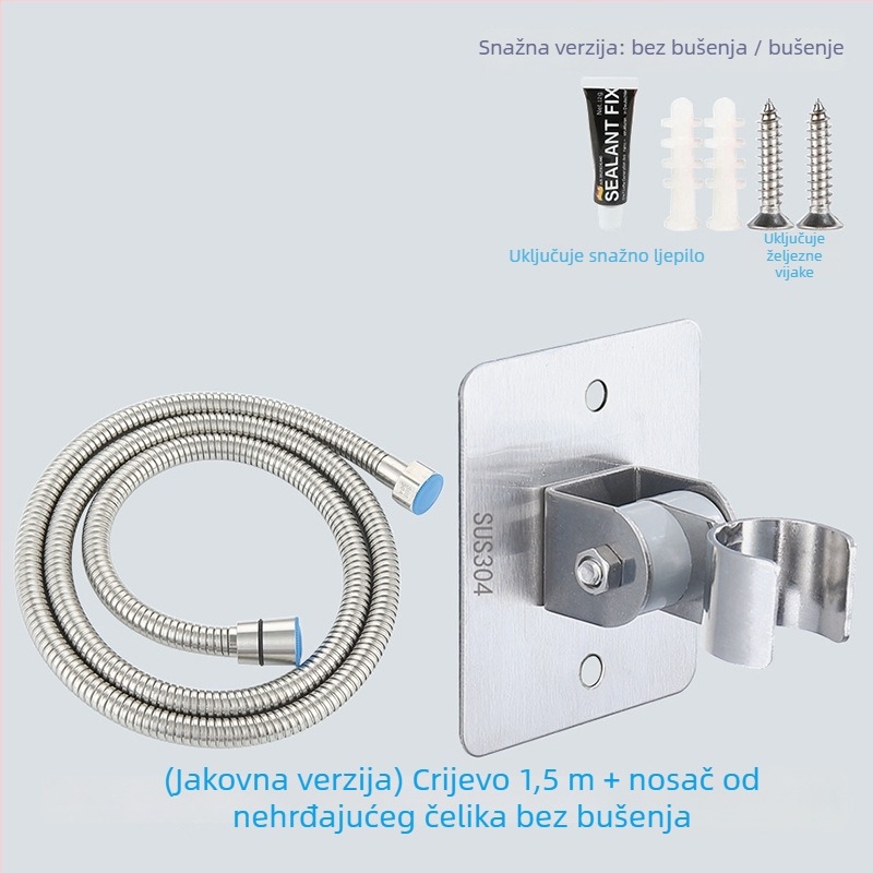 HZ388 nehrđajući čelični nosač za tuš – montaža bez bušenja, podesivi držač za glavicu tuša s funkcijom kiše