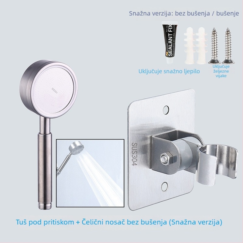 HZ388 nehrđajući čelični nosač za tuš – montaža bez bušenja, podesivi držač za glavicu tuša s funkcijom kiše