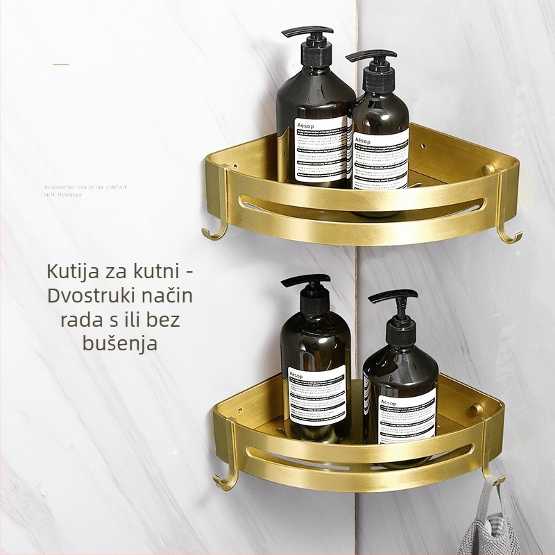 Zidni set držača ručnika za kupaonicu, od Space aluminija s brušenom anodizacijom, europski stil laganog luksuza, 2-6+ komada