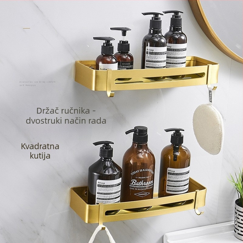 Zidni set držača ručnika za kupaonicu, od Space aluminija s brušenom anodizacijom, europski stil laganog luksuza, 2-6+ komada