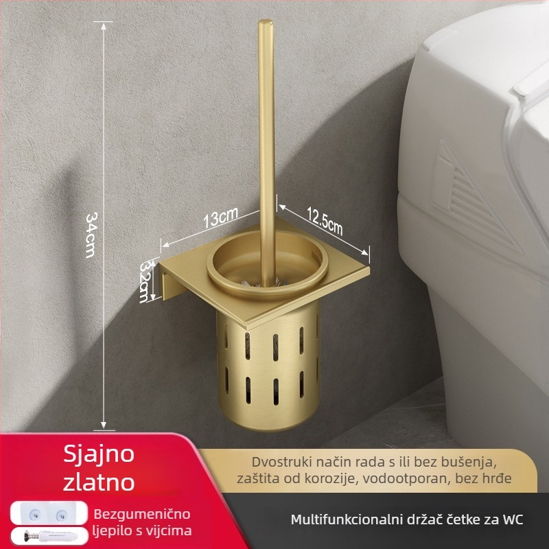 Zidni set držača ručnika za kupaonicu, od Space aluminija s brušenom anodizacijom, europski stil laganog luksuza, 2-6+ komada