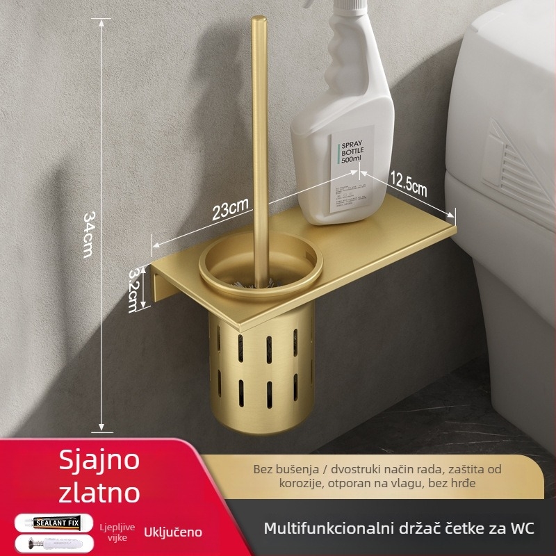 Zidni set držača ručnika za kupaonicu, od Space aluminija s brušenom anodizacijom, europski stil laganog luksuza, 2-6+ komada