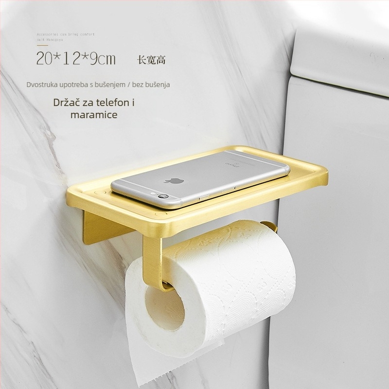 Zidni set držača ručnika za kupaonicu, od Space aluminija s brušenom anodizacijom, europski stil laganog luksuza, 2-6+ komada