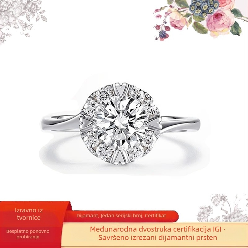Prsten s dijamantima u platini, modni prsten (Proljeće 2024)