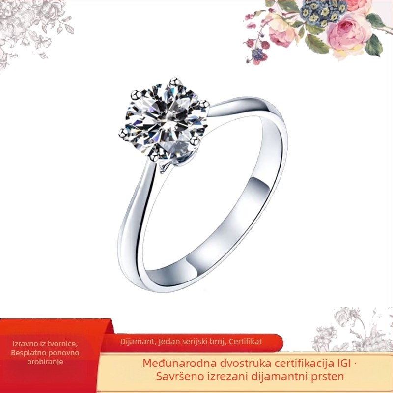 Prsten s dijamantima u platini, modni prsten (Proljeće 2024)