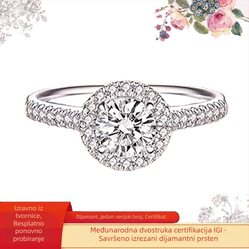 Prsten s dijamantima u platini, modni prsten (Proljeće 2024)