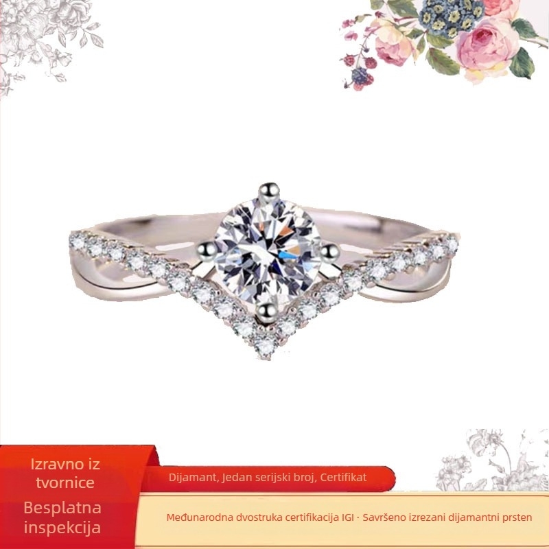Prsten s dijamantima u platini, modni prsten (Proljeće 2024)