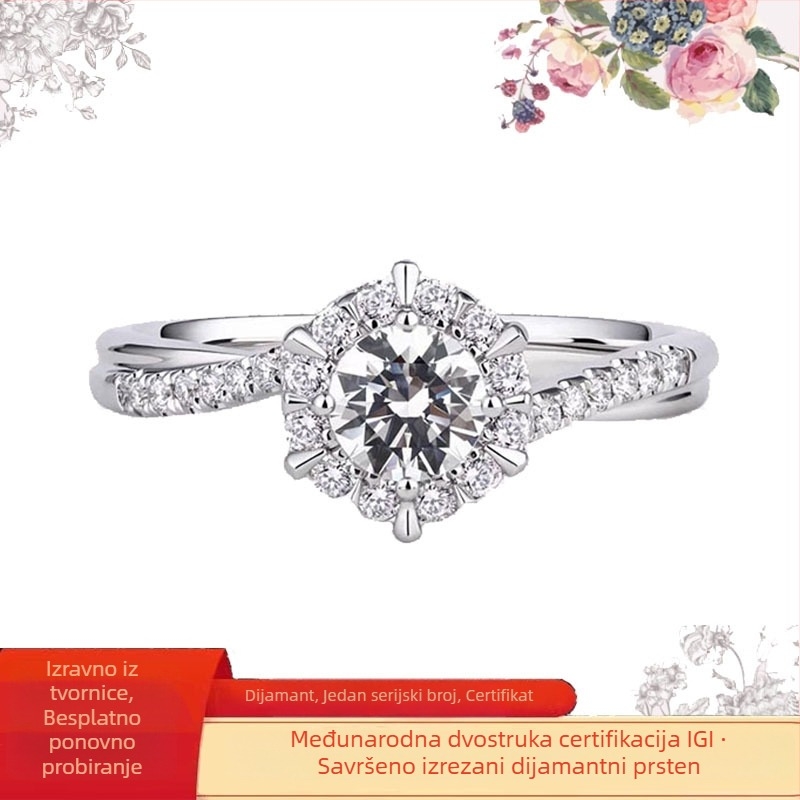 Prsten s dijamantima u platini, modni prsten (Proljeće 2024)