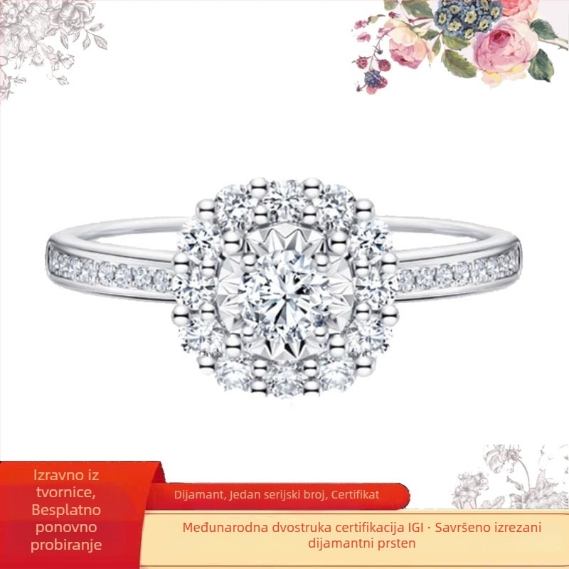 Prsten s dijamantima u platini, modni prsten (Proljeće 2024)