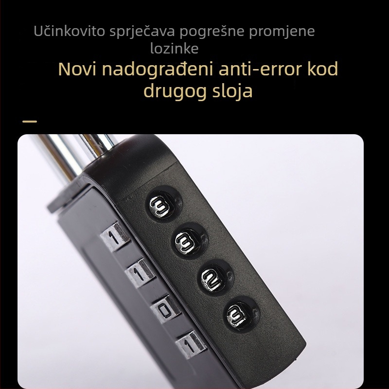 Numerički brava s žičanim užetom, zlatno-pozlata, modern minimalistički stil – za studentske ormariće, putne torbe i torbe za prijenosno računalo (razni modeli)