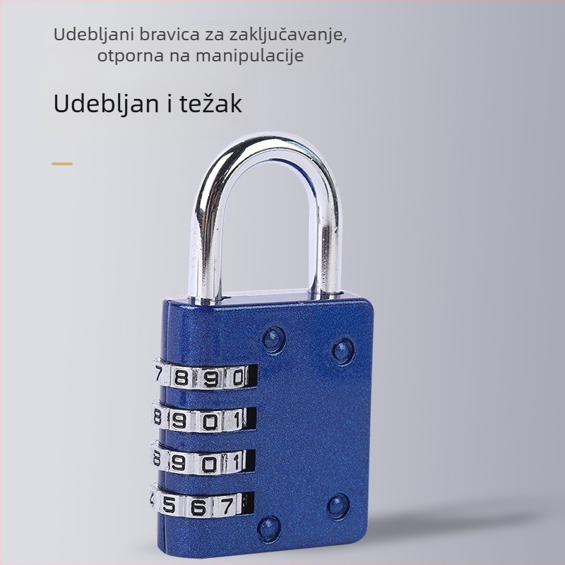 Numerički brava s žičanim užetom, zlatno-pozlata, modern minimalistički stil – za studentske ormariće, putne torbe i torbe za prijenosno računalo (razni modeli)