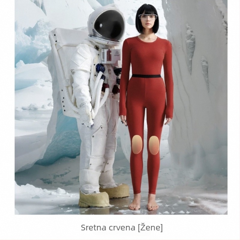 Aerogel termalni set za unisex, s flisom, zaštita koljena, okrugli izrez, dugi rukavi, jednoslojni, 181–200 g/m²