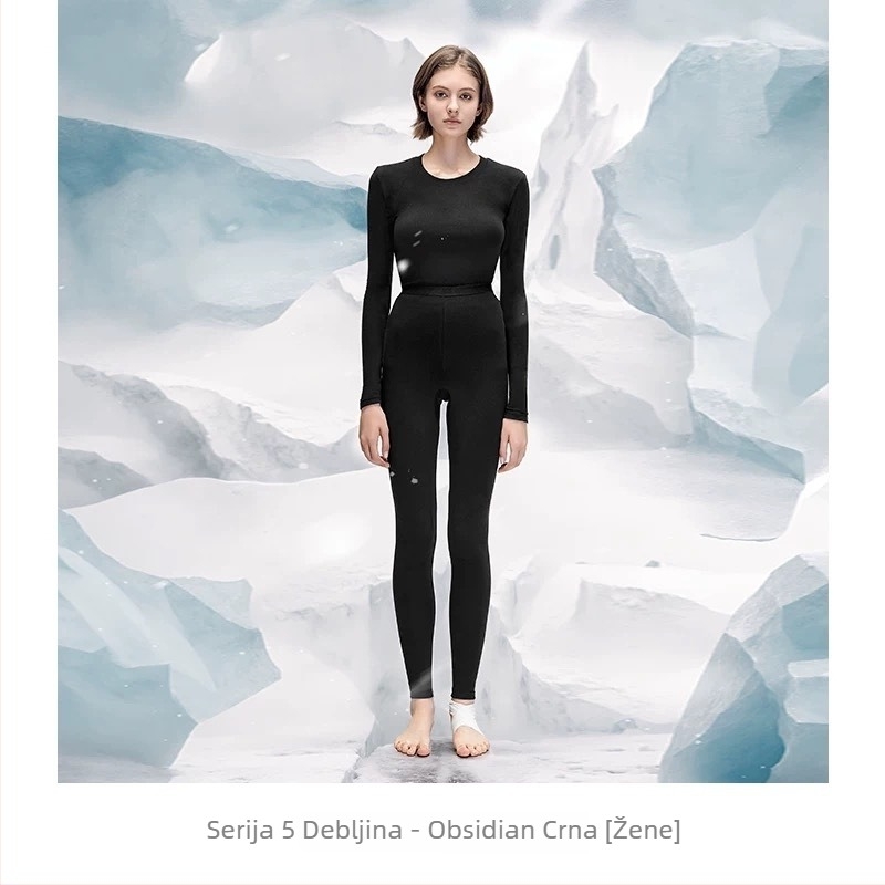 Aerogel termalni set za unisex, s flisom, zaštita koljena, okrugli izrez, dugi rukavi, jednoslojni, 181–200 g/m²