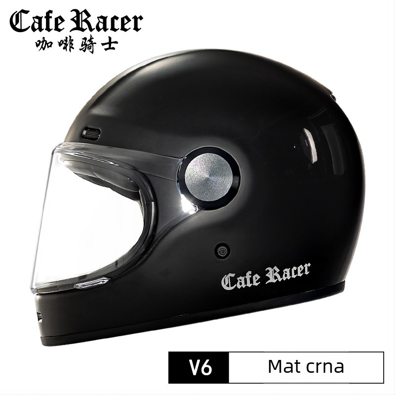 FASEED Retro potpuno lice kaciga za motocikl, ABS, 3C certifikat, univerzalno za četiri sezone