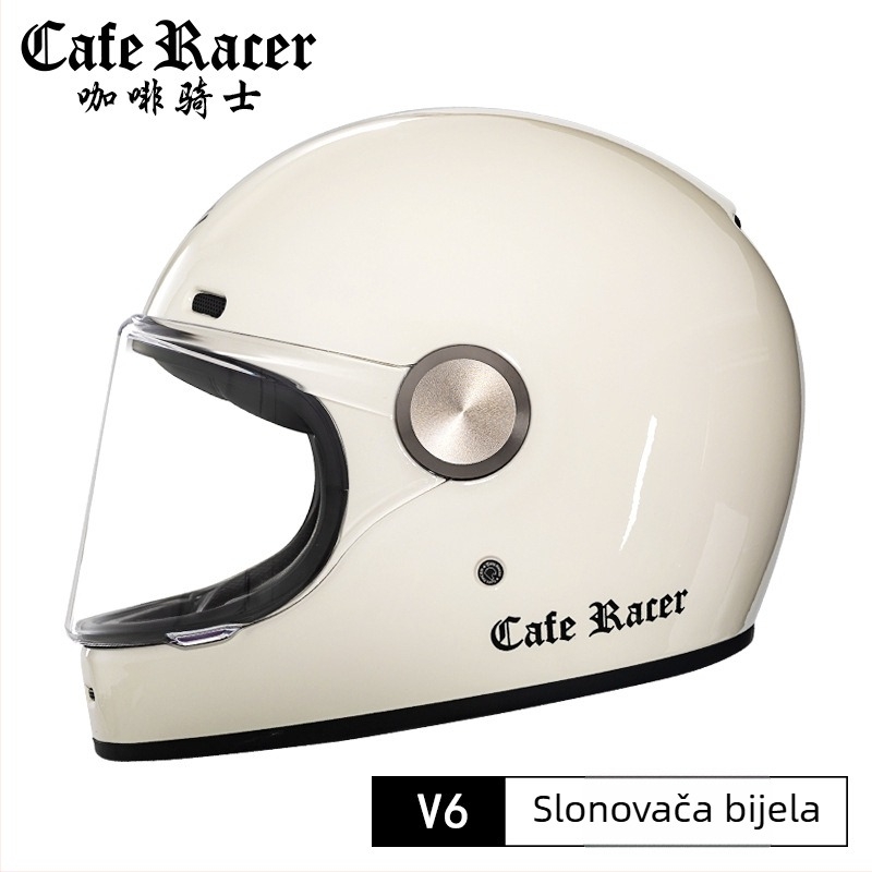 FASEED Retro potpuno lice kaciga za motocikl, ABS, 3C certifikat, univerzalno za četiri sezone