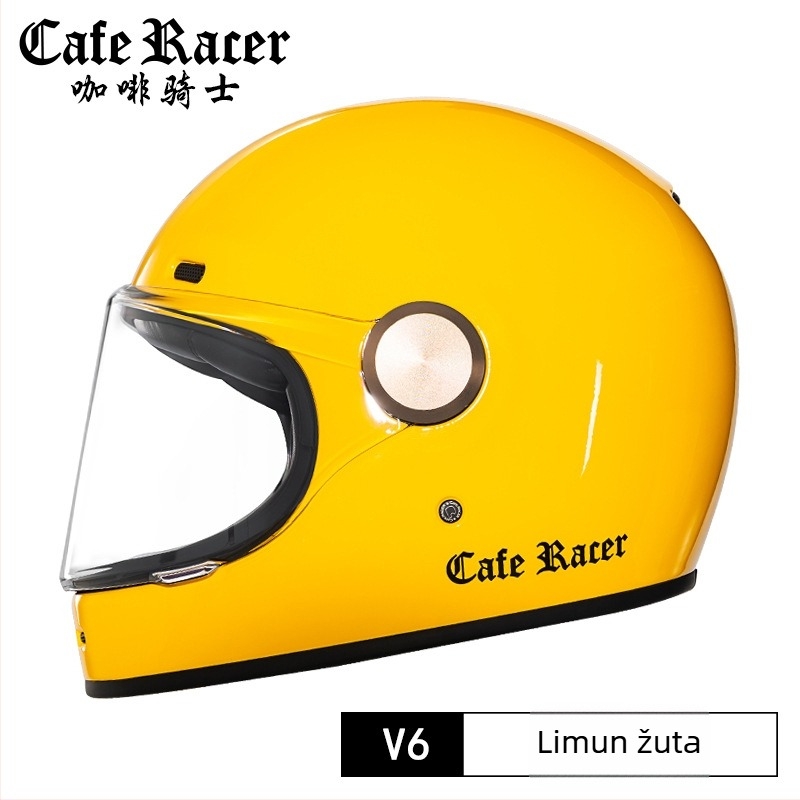 FASEED Retro potpuno lice kaciga za motocikl, ABS, 3C certifikat, univerzalno za četiri sezone