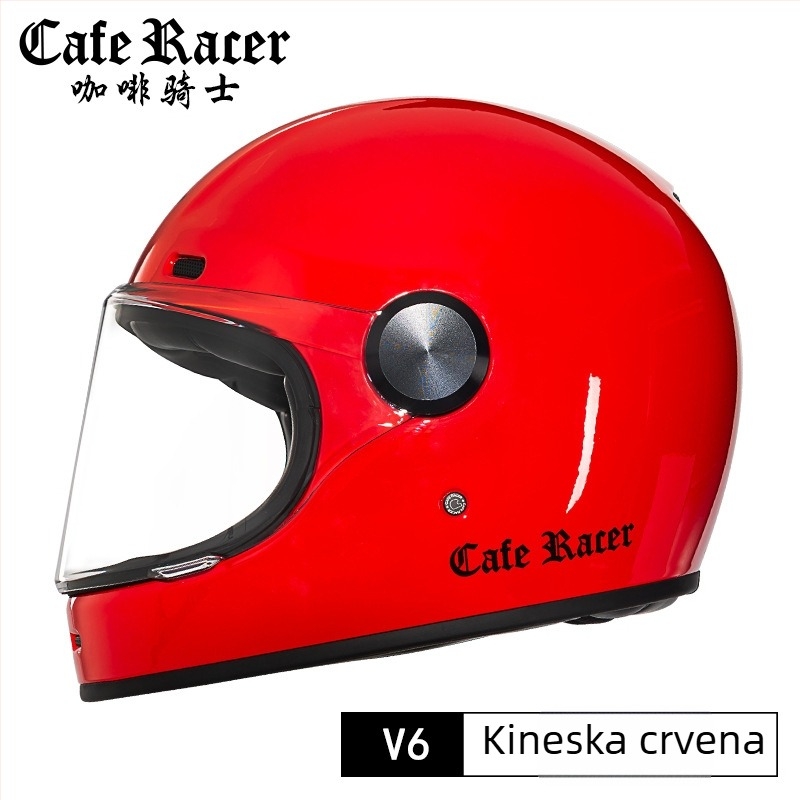 FASEED Retro potpuno lice kaciga za motocikl, ABS, 3C certifikat, univerzalno za četiri sezone