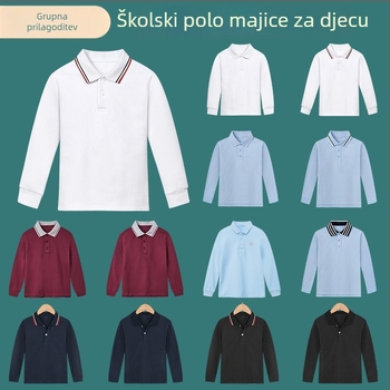 Dječje polo majice, pamuk 95% / elastan 5%, Proljeće–Jesen, Labav kroj, Uzrast 3–8 godina