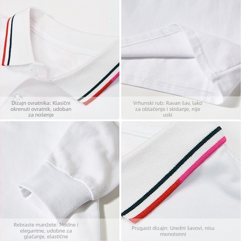 Dječje polo majice, pamuk 95% / elastan 5%, Proljeće–Jesen, Labav kroj, Uzrast 3–8 godina