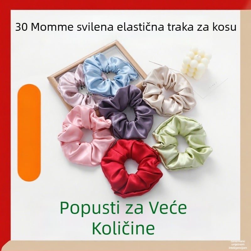 Svilena gumica za kosu - ručna izrada, prirodni stil, visoka elastičnost, proljeće 2024