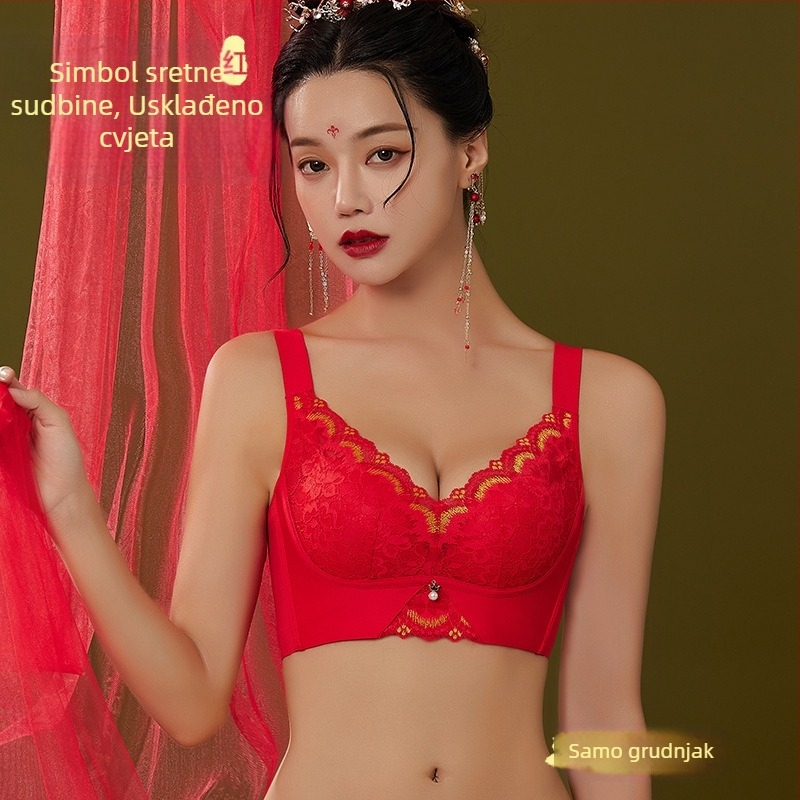 Set grudnjaka s čipkastim uzorkom, 3/4 kup, bez metalnih obruča, oblikovane čašice s tankim gornjim dijelom i debelim donjim dijelom, glavna tkanina najlon, podstava spandeks, stražnje kopčanje s četiri reda kukica