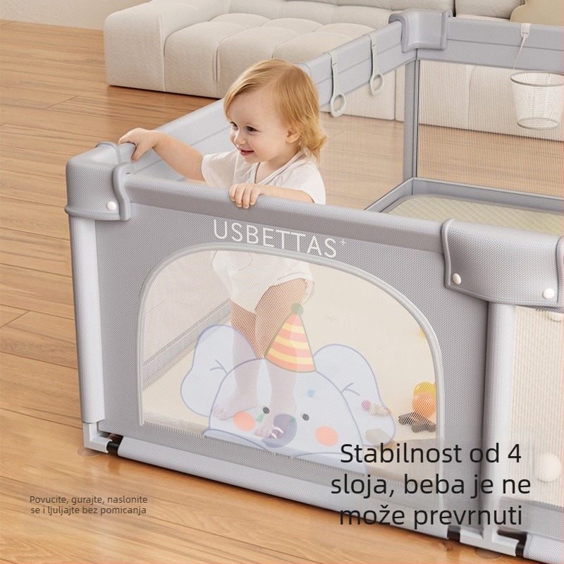 Betides Tekstilni Dječji Sigurnosni Zid za Bebe 0–2 Godine | Razvija puzanje, hvatanje i komunikaciju roditelj-dijete | Pakirano u kartonsku kutiju