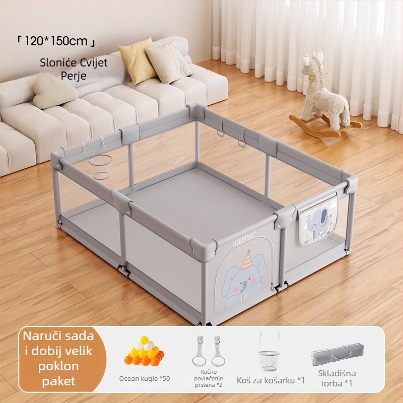 Betides Tekstilni Dječji Sigurnosni Zid za Bebe 0–2 Godine | Razvija puzanje, hvatanje i komunikaciju roditelj-dijete | Pakirano u kartonsku kutiju