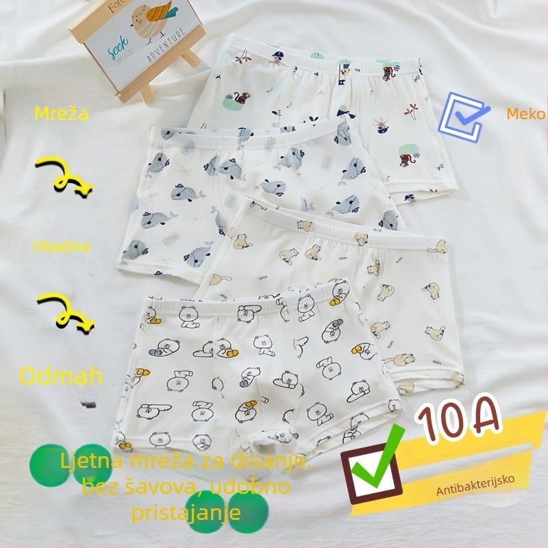 Guoyoubi dječje pamukaste bokserice za dječake, bez šavova u preponama, antibakterijske 10a, prozračne, za djecu 3–8 godina (100–140 cm), Zima 2024