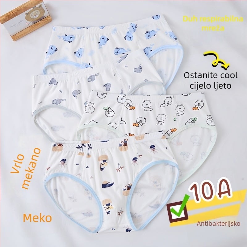 Guoyoubi dječje pamukaste bokserice za dječake, bez šavova u preponama, antibakterijske 10a, prozračne, za djecu 3–8 godina (100–140 cm), Zima 2024