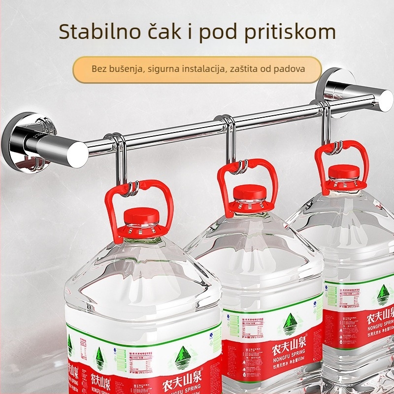 Zidni držač za ručnike, od nehrđajućeg čelika 304, kromirana površina, moderan minimalistički stil, dvodijelni set