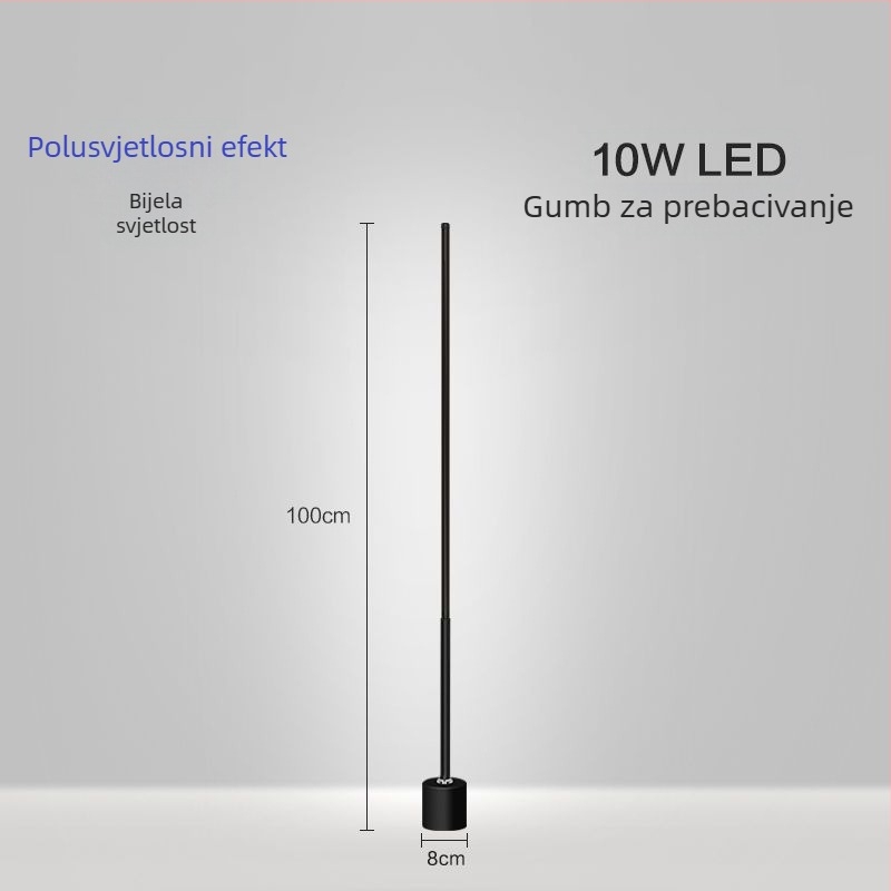 Stajaća lampa – LED, 15–20W, ispod 36V, željezni abažur, PVC kućište, jednostavan nordijski dizajn