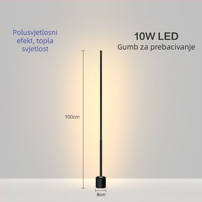 Stajaća lampa – LED, 15–20W, ispod 36V, željezni abažur, PVC kućište, jednostavan nordijski dizajn