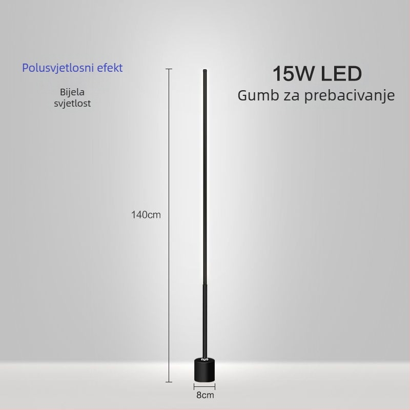 Stajaća lampa – LED, 15–20W, ispod 36V, željezni abažur, PVC kućište, jednostavan nordijski dizajn