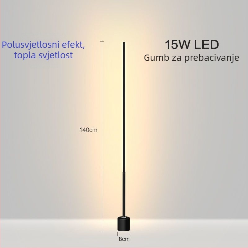 Stajaća lampa – LED, 15–20W, ispod 36V, željezni abažur, PVC kućište, jednostavan nordijski dizajn