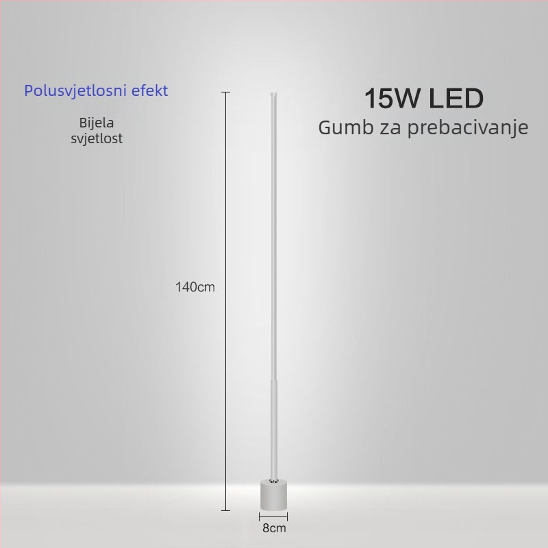 Stajaća lampa – LED, 15–20W, ispod 36V, željezni abažur, PVC kućište, jednostavan nordijski dizajn
