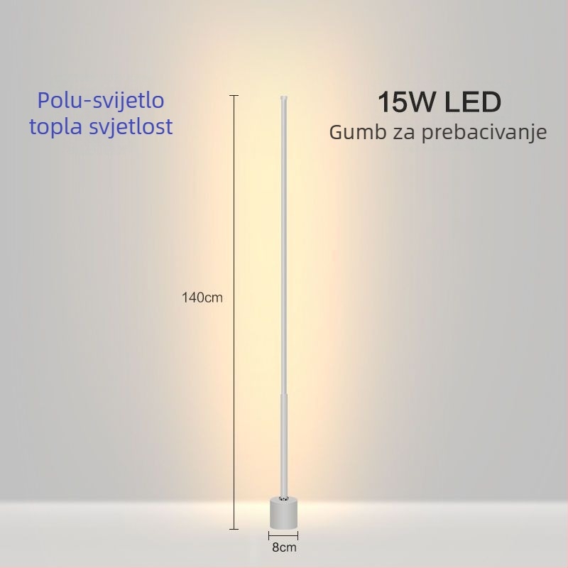 Stajaća lampa – LED, 15–20W, ispod 36V, željezni abažur, PVC kućište, jednostavan nordijski dizajn
