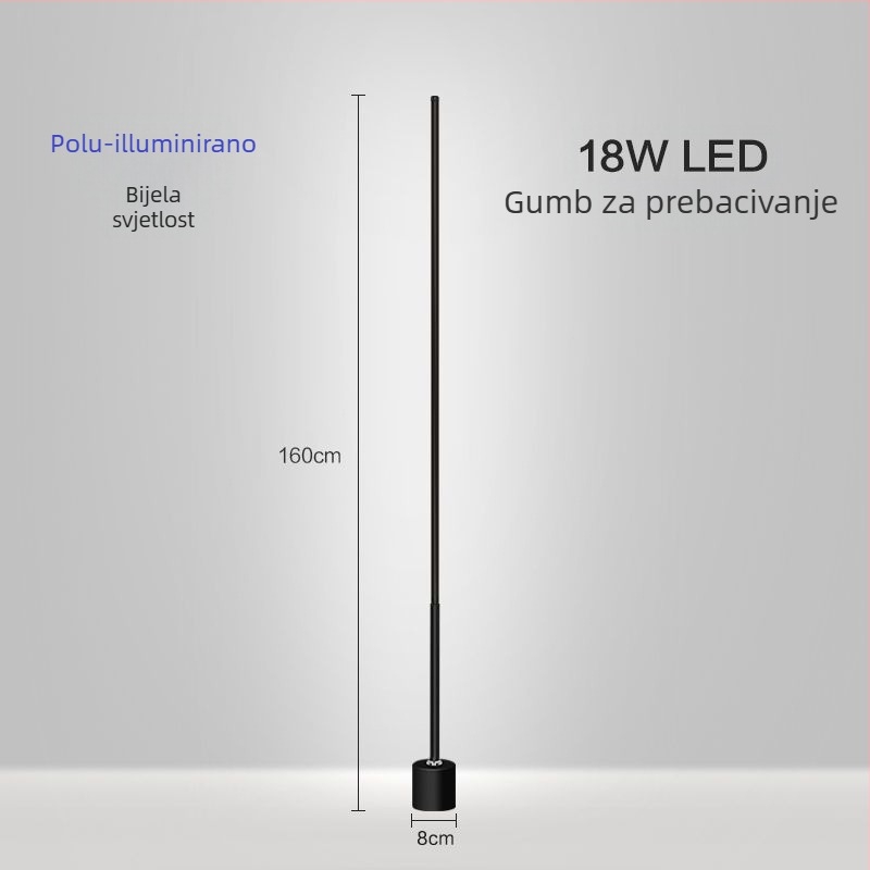 Stajaća lampa – LED, 15–20W, ispod 36V, željezni abažur, PVC kućište, jednostavan nordijski dizajn