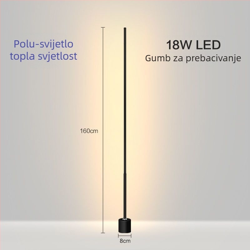 Stajaća lampa – LED, 15–20W, ispod 36V, željezni abažur, PVC kućište, jednostavan nordijski dizajn