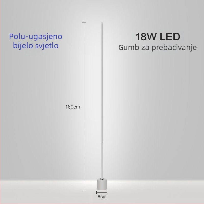 Stajaća lampa – LED, 15–20W, ispod 36V, željezni abažur, PVC kućište, jednostavan nordijski dizajn