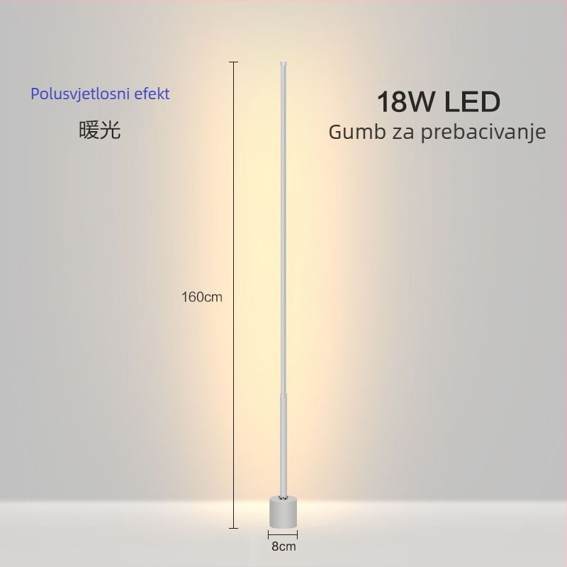 Stajaća lampa – LED, 15–20W, ispod 36V, željezni abažur, PVC kućište, jednostavan nordijski dizajn