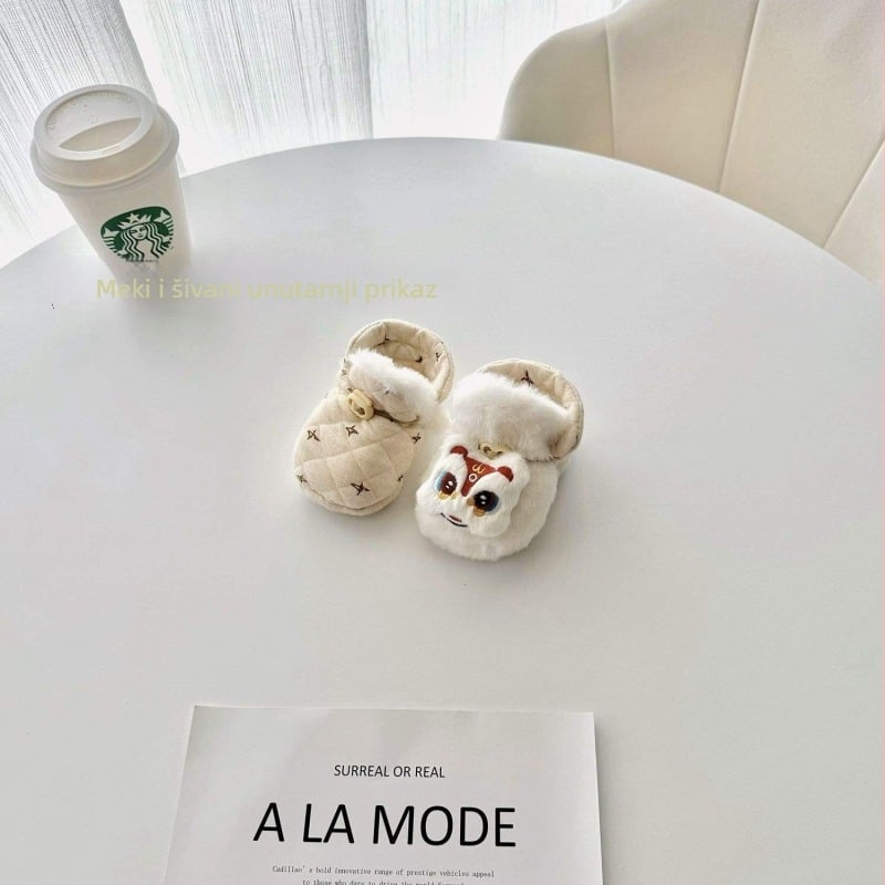 Cipele za bebu za jesen-zimu, unisex, za malu djecu, cipele za hodanje, gornji materijal mikrovlakno, potplat od pamuka, uzorak crtanih likova, za dob 6–12 mjeseci