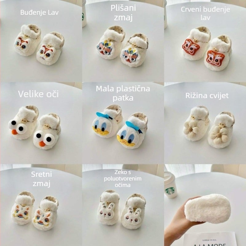 Cipele za bebu za jesen-zimu, unisex, za malu djecu, cipele za hodanje, gornji materijal mikrovlakno, potplat od pamuka, uzorak crtanih likova, za dob 6–12 mjeseci