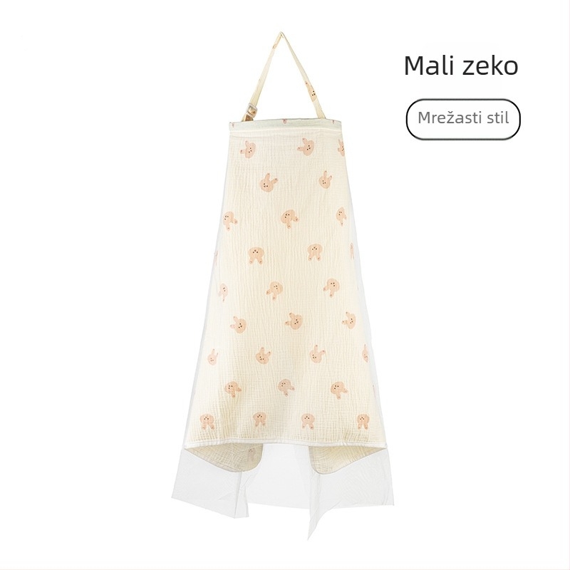 Pamučno pokrivalo za dojenje s čipkom i vezanjem, casual stil, bez rukava, za sve sezone