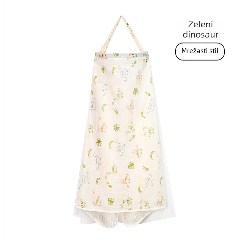 Pamučno pokrivalo za dojenje s čipkom i vezanjem, casual stil, bez rukava, za sve sezone