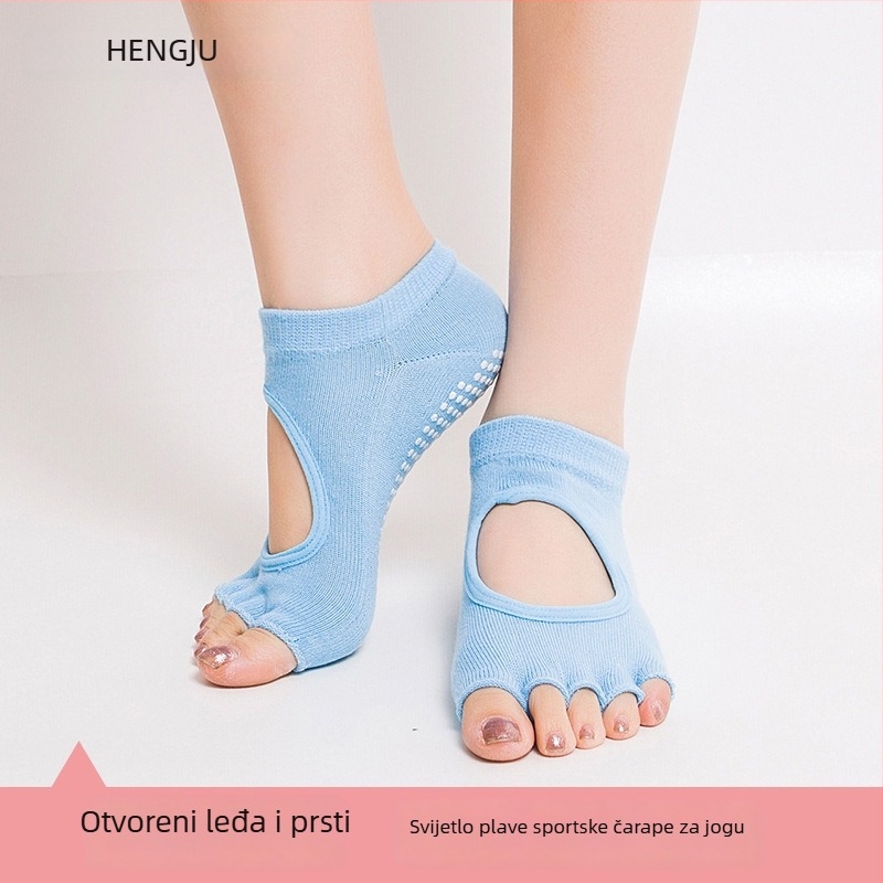Čarape za jogu s pet prstiju i protivkliznim gripom za pilates i fitness — kemijsko vlakno, 80–90% acetatno vlakno; dezodorizacija i otpor trenja