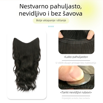 Kudrava perika od jednog dijela s nevidljivim volumenom, model FP-76/78/79, Jiancai, vlakna visoke temperature