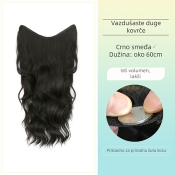 Kudrava perika od jednog dijela s nevidljivim volumenom, model FP-76/78/79, Jiancai, vlakna visoke temperature