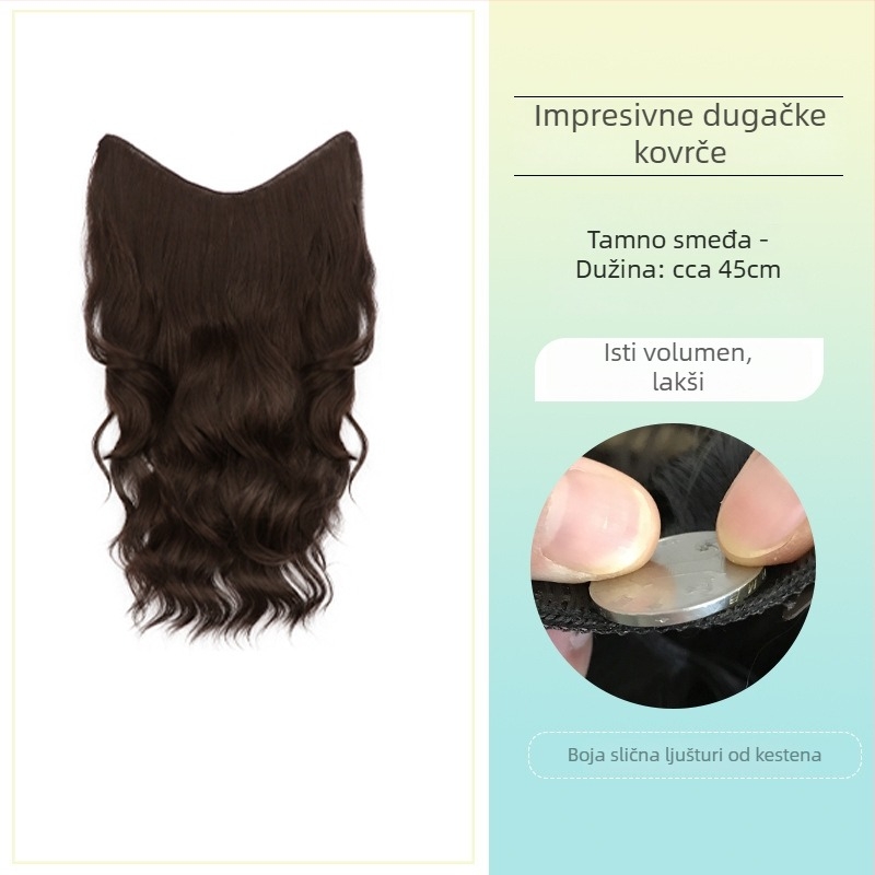 Kudrava perika od jednog dijela s nevidljivim volumenom, model FP-76/78/79, Jiancai, vlakna visoke temperature